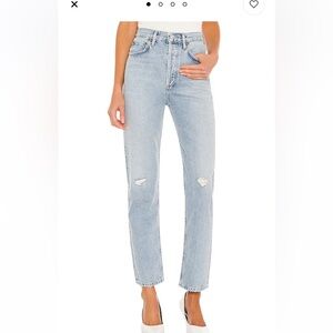 Agolde 90s pinch waist jeans flashback light wash size 27